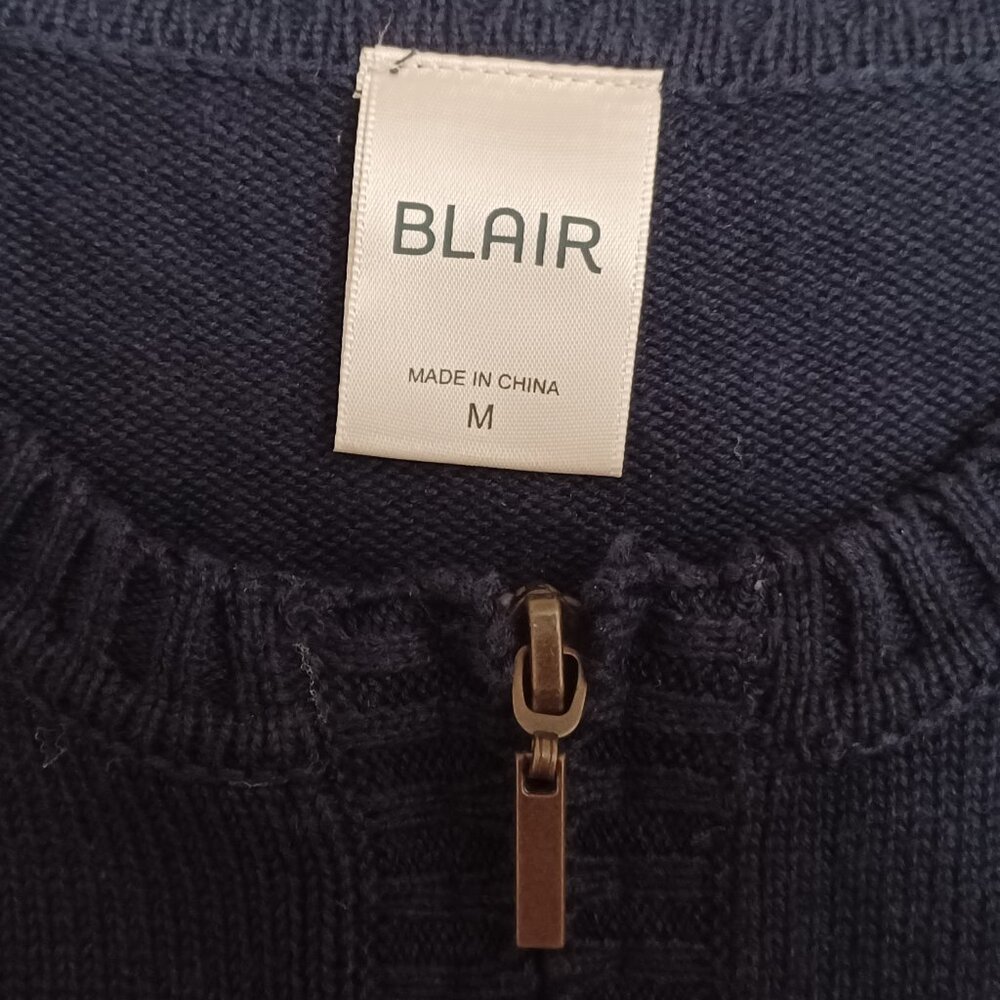 Women's Blair Pink, White, Tan, Black Striped Zip Up Cardigan Size‎ Medium - Picture 3 of 7